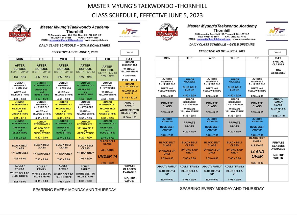Thornhill schedule June 2023